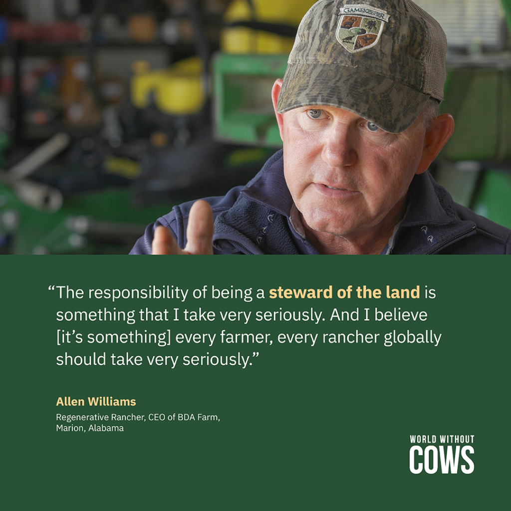 Quote from Allen Williams, Regenerative Rancher, CEO of BDA Farm, Marion, Alabama